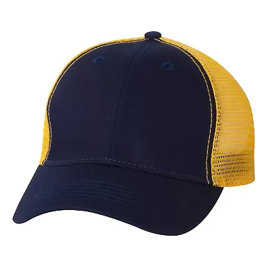 Sportsman AH80 ''The Duke'' Washed Trucker Cap Navy/ Gold front view