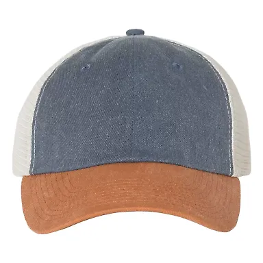 Sportsman SP510 Pigment Dyed Trucker Cap Navy/ Texas/ Stone front view