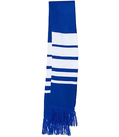 Sportsman SP07 Soccer Scarf Royal/ White front view