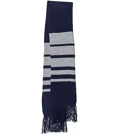 Sportsman SP07 Soccer Scarf Navy/ Heather Grey front view