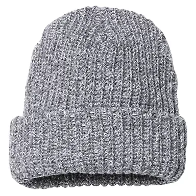 Sportsman SP90 12" Chunky Knit Cap in Grey/ white speckled front view
