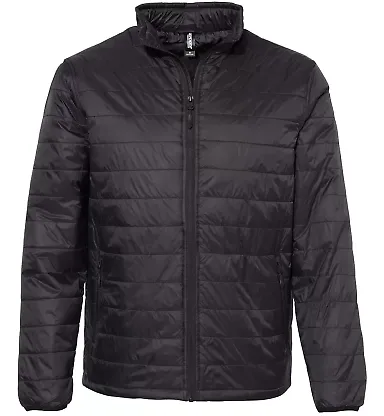 Independent Trading Co. EXP100PFZC Puffer Jacket Black front view