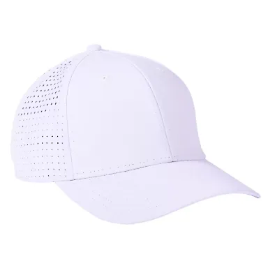 Big Accessories BA537 Performance Perforated Cap WHITE front view