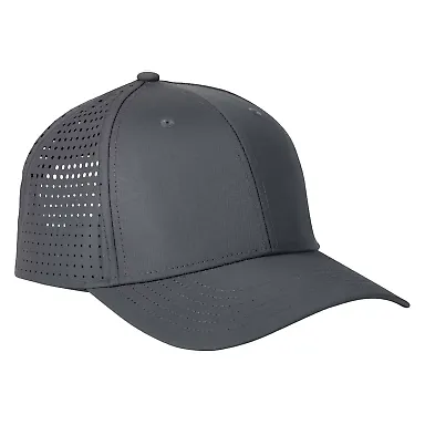 Big Accessories BA537 Performance Perforated Cap CHARCOAL front view