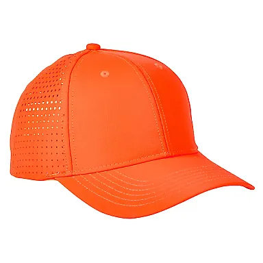 Big Accessories BA537 Performance Perforated Cap BRIGHT ORANGE front view