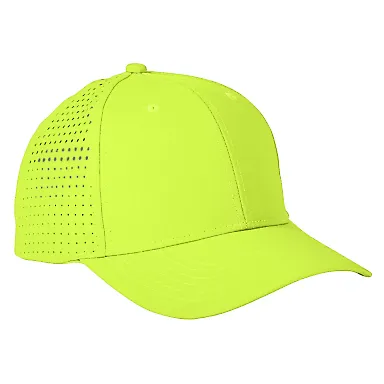 Big Accessories BA537 Performance Perforated Cap NEON YELLOW front view
