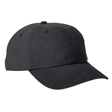 Big Accessories BA610 Heavy Washed Canvas Cap BLACK front view