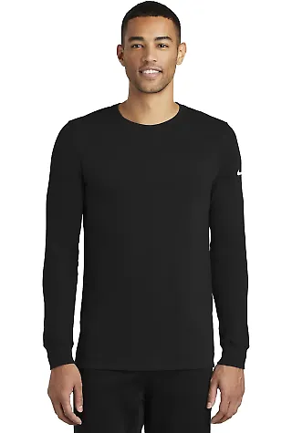 Nike BQ5230  Dri-FIT Cotton/Poly Long Sleeve Perfo Black front view