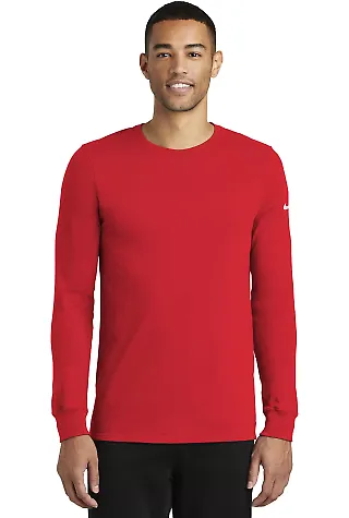 Nike BQ5230  Dri-FIT Cotton/Poly Long Sleeve Perfo University Red front view
