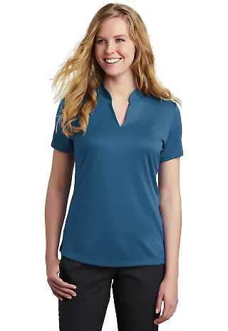 Nike AA1848  Ladies Dri-FIT Hex Textured V-Neck Po Court Blue front view