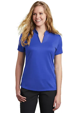 Nike AA1848  Ladies Dri-FIT Hex Textured V-Neck Po Game Royal front view