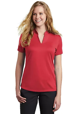 Nike AA1848  Ladies Dri-FIT Hex Textured V-Neck Po Gym Red front view