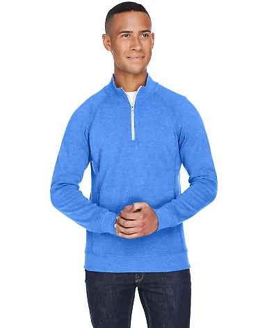 J America 8869 Triblend 1/4 Zip Pullover Sweatshir in Cool royal triblend front view