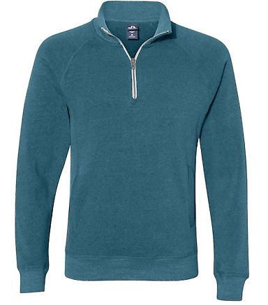 J America 8869 Triblend 1/4 Zip Pullover Sweatshir in Storm triblend front view