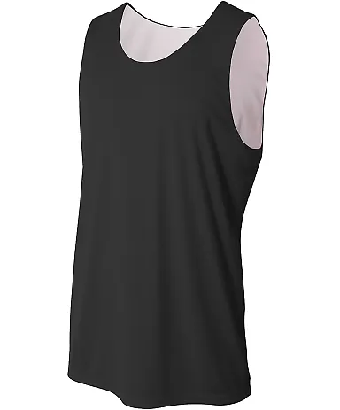 A4 Apparel N2375 Adult Performance Jump Reversible BLACK/ WHITE front view