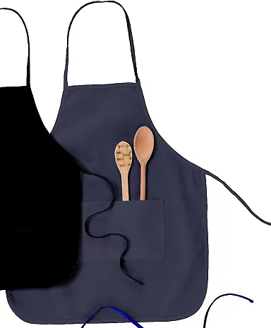 APR52 Big Accessories Two-Pocket 28" Apron NAVY front view
