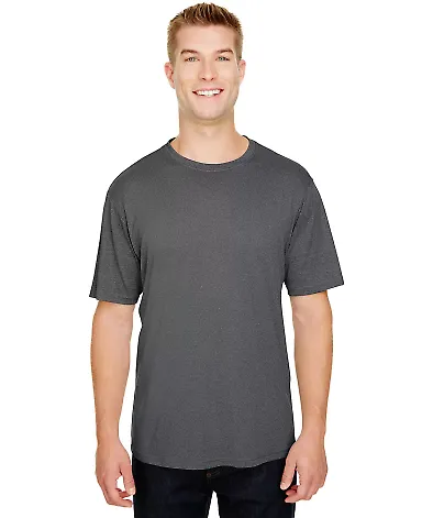 A4 Apparel N3381 Adult  Topflight Heather Performa CHARCOAL HEATHER front view