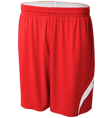 A4 Apparel N5364 Adult Performance Doubl/Double Re SCARLET/ WHITE front view