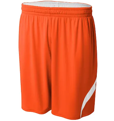 A4 Apparel N5364 Adult Performance Doubl/Double Re ORANGE/ WHITE front view