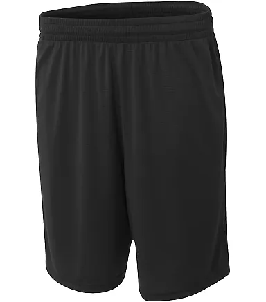 A4 Apparel N5370 Adult Player 10 Pocketed Polyeste Black front view