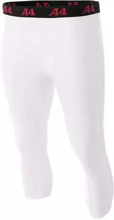 A4 Apparel N6202 Adult Polyester/Spandex Compressi WHITE front view