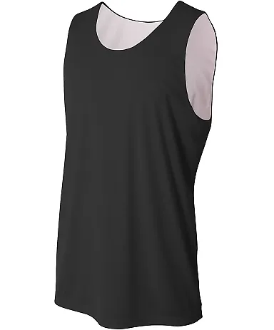 A4 Apparel NB2375 Youth Performance Jump Reversibl BLACK/ WHITE front view