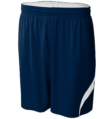 A4 Apparel NB5364 Youth Performance Double/Double  NAVY/ WHITE front view