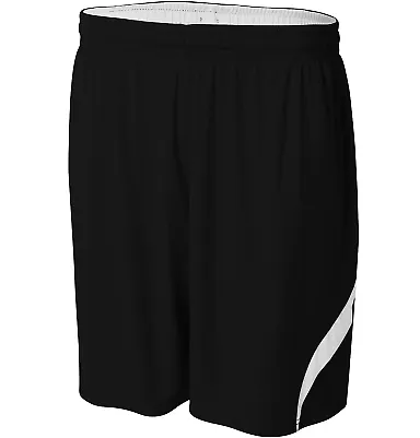 A4 Apparel NB5364 Youth Performance Double/Double  BLACK/ WHITE front view