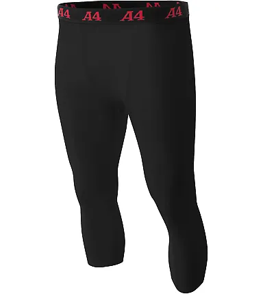 A4 Apparel NB6202 Youth Polyester/Spandex Compress BLACK front view
