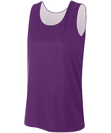 A4 Apparel NW2375 Ladies' Performance Jump Reversi PURPLE/ WHITE front view