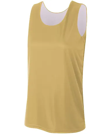 A4 Apparel NW2375 Ladies' Performance Jump Reversi VEGAS GOLD/ WHT front view