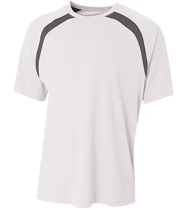 A4 Apparel NB3001 Boy's Spartan Short Sleeve Color WHITE/ GRAPHITE front view