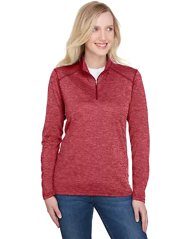 A4 Apparel NW4010 Ladies' Tonal Space-Dye Quarter- RED front view