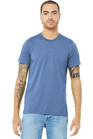 BELLA+CANVAS 3413 Unisex Howard Tri-blend T-shirt in Blue triblend front view