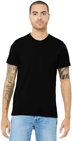BELLA+CANVAS 3413 Unisex Howard Tri-blend T-shirt in Solid blk trblnd front view