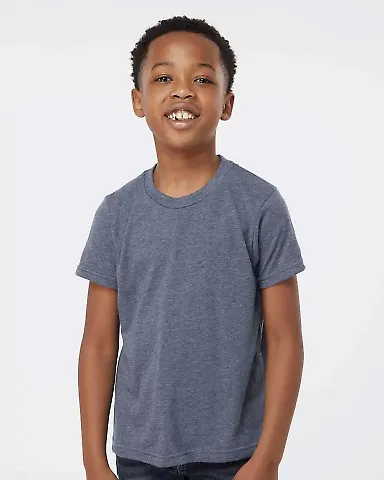 Tultex 265 - Youth Poly-Rich Blend Tee in Heather navy front view