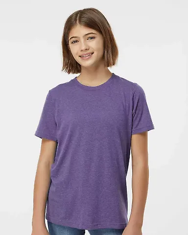 Tultex 265 - Youth Poly-Rich Blend Tee in Heather purple front view