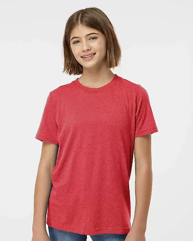 Tultex 265 - Youth Poly-Rich Blend Tee in Heather red front view