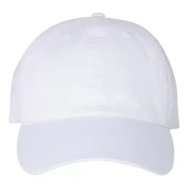 Champion Clothing CS4000 Washed Twill Dad Cap White front view