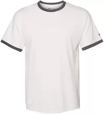 Champion Clothing CP65 Premium Fashion Ringer T-Sh Chalk White/ Charcoal Heather front view