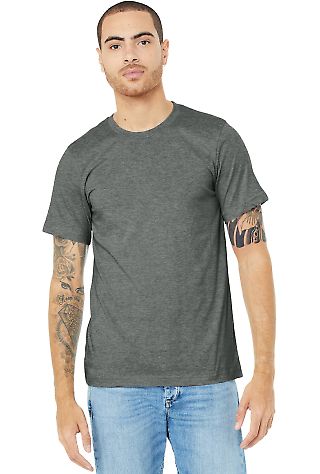 Bella + Canvas 3001CVC Unisex Short Sleeve Heather in Deep heather front view
