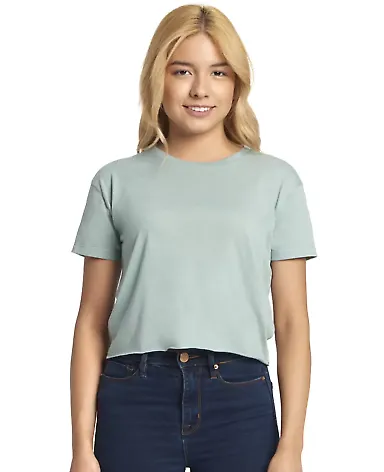 Next Level Apparel 5080 Festival Women's Cali Crop in Stonewash green front view