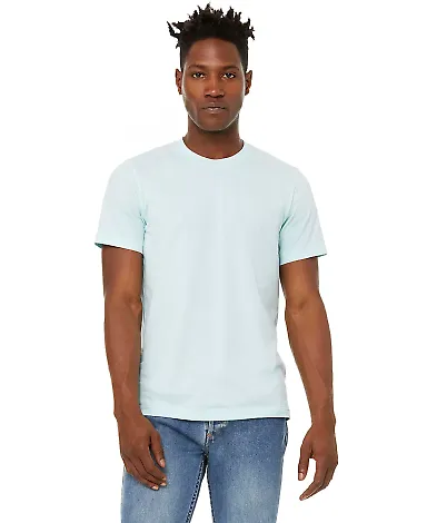 Bella + Canvas 3301 Unisex Sueded Tee HEATHER ICE BLUE front view