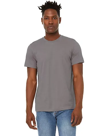 Bella + Canvas 3301 Unisex Sueded Tee HEATHER STORM front view