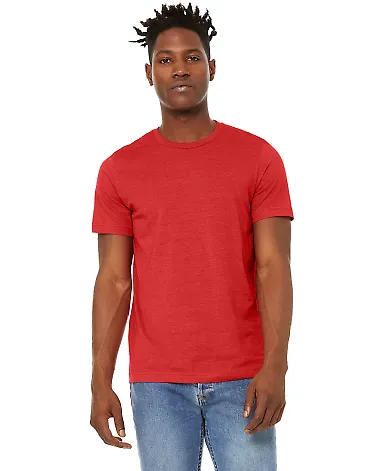 Bella + Canvas 3301 Unisex Sueded Tee HEATHER RED front view