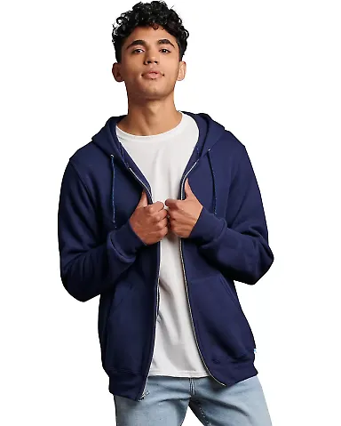 Russel Athletic 697HBM Dri Power® Hooded Full-Zip in Navy front view