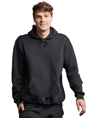 Russel Athletic 695HBM Dri Power® Hooded Pullover in Black front view