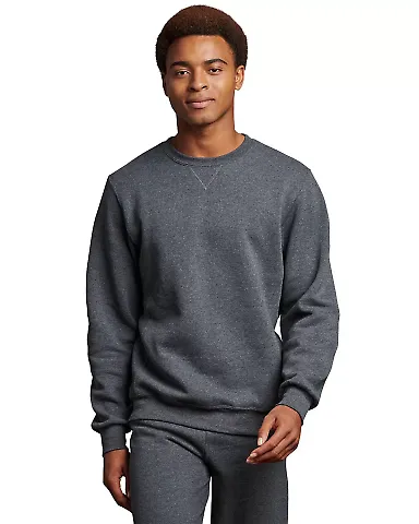 Russel Athletic 698HBM Dri Power® Crewneck Sweats in Black heather front view