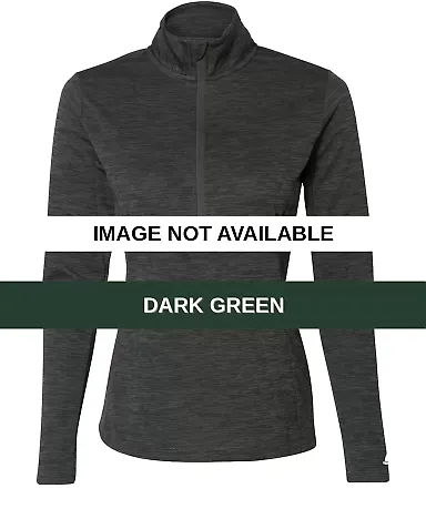 Russel Athletic QZ7EAX Women's Striated Quarter-Zi Dark Green front view