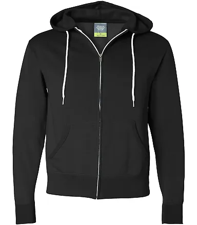 Independent Trading Co. - Unisex Full-Zip Hooded S Black front view